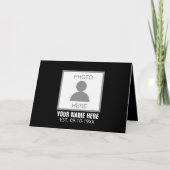 Jouw foto hier naam en leeftijd feestdagen kaart (Voorkant)