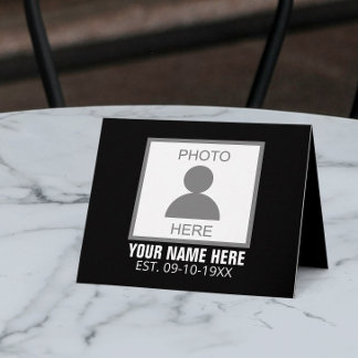 Jouw foto hier naam en leeftijd feestdagen kaart