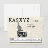 Jouw foto Idaho Shaped Cutout Custom QSL Briefkaart (Voorkant / Achterkant)