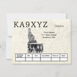 Jouw foto Idaho Shaped Cutout Custom QSL Briefkaart