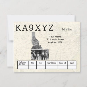 Jouw foto Idaho Shaped Cutout Custom QSL Briefkaart