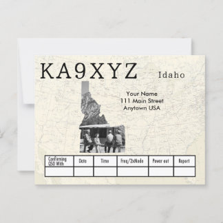 Jouw foto Idaho Shaped Cutout Custom QSL Briefkaart