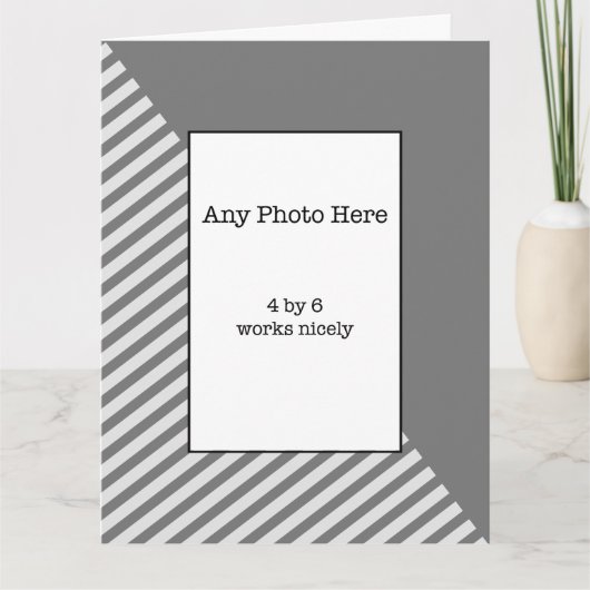 Jouw foto in een Grijze Vaderdag Kaart (Voorkant)