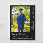 Jouw foto in het zwart - Klasse van 2025 Magnetische Uitnodiging (Voorkant)