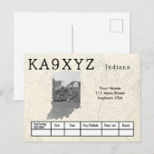 Jouw foto Indiana Shaped Cutout Custom QSL Briefkaart (Voorkant / Achterkant)