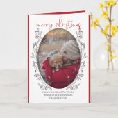 JOUW FOTO Kerstblad en Bessen Kaart (Gele Bloem)