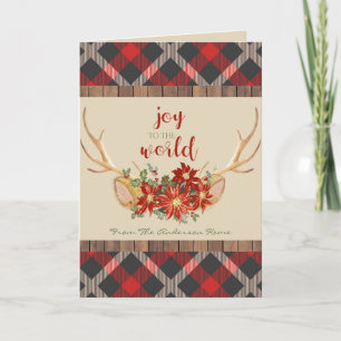 JOUW FOTO   Kerstmis met Plaid Woodland Geweien Feestdagen Kaart