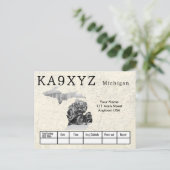 Jouw foto Michigan Shaped Cutout Custom QSL Briefkaart (Staand voorkant)