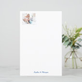 Jouw foto & naam/namen in blauwe script (Staand voorkant)