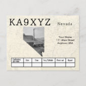Jouw foto Nevada Shaped Cutout Custom QSL Briefkaart (Voorkant)