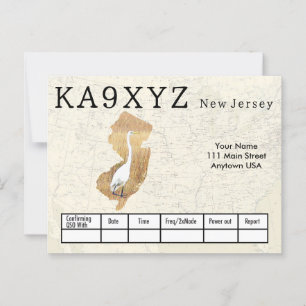 Jouw foto New Jersey Shaped Cutout Custom QSL Briefkaart