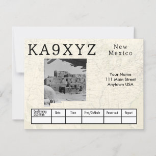 Jouw foto New Mexico Shaped Cutout Custom QSL Briefkaart