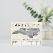 Jouw foto North Carolina Shaped Cutout Custom QSL Briefkaart (Staand voorkant)