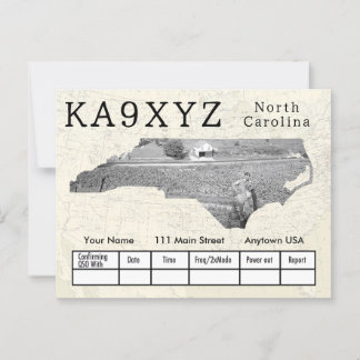 Jouw foto North Carolina Shaped Cutout Custom QSL Briefkaart