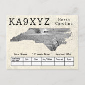 Jouw foto North Carolina Shaped Cutout Custom QSL Briefkaart (Voorkant)