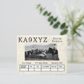 Jouw foto North Dakota Shaped Cutout Custom QSL Briefkaart (Staand voorkant)