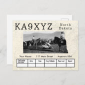 Jouw foto North Dakota Shaped Cutout Custom QSL Briefkaart (Voorkant / Achterkant)