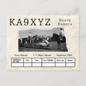 Jouw foto North Dakota Shaped Cutout Custom QSL Briefkaart (Voorkant)