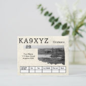 Jouw foto Oklahoma Shaped Cutout Custom QSL Briefkaart (Staand voorkant)