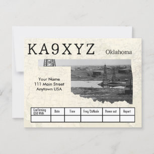 Jouw foto Oklahoma Shaped Cutout Custom QSL Briefkaart