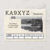Jouw foto Oklahoma Shaped Cutout Custom QSL Briefkaart (Voorkant)