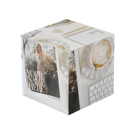 Jouw foto op het magazine | Kantoor Decor Foto Kubus (Voorkant hoekig)
