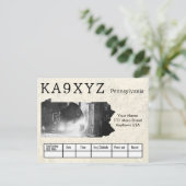 Jouw foto Pennsylvania Shaped Cutout Custom QSL Briefkaart (Staand voorkant)