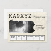 Jouw foto Pennsylvania Shaped Cutout Custom QSL Briefkaart (Voorkant / Achterkant)