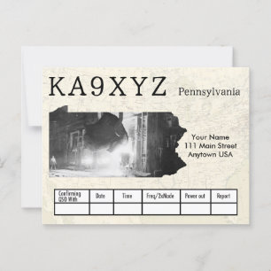 Jouw foto Pennsylvania Shaped Cutout Custom QSL Briefkaart