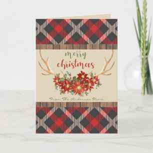 JOUW FOTO   Plaid Woodland Geweien Kerstmis Feestdagen Kaart