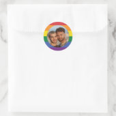 JOUW foto Rainbow Flag Ronde Sticker (Tas)