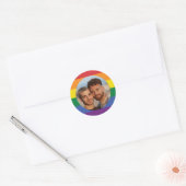 JOUW foto Rainbow Flag Ronde Sticker (Envelop)