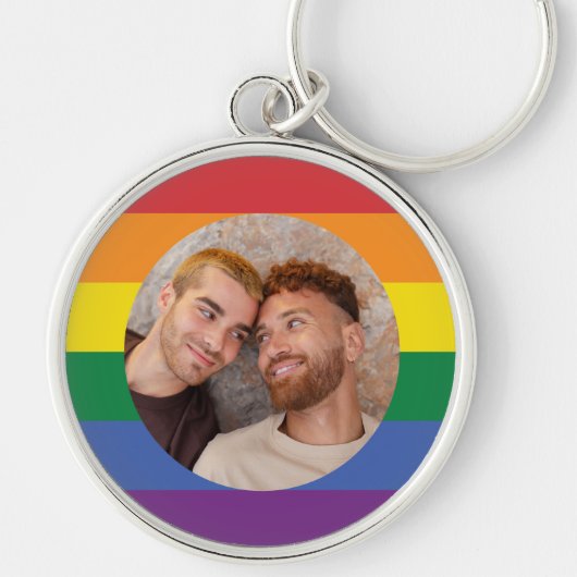 JOUW Foto Regenboogvlag Sleutelhanger (Voorkant)