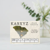 Jouw foto South Carolina Shaped Cutout Custom QSL Briefkaart (Staand voorkant)