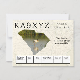 Jouw foto South Carolina Shaped Cutout Custom QSL Briefkaart
