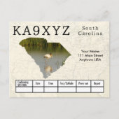 Jouw foto South Carolina Shaped Cutout Custom QSL Briefkaart (Voorkant)