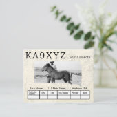 Jouw foto South Dakota Shaped Cutout Custom QSL Briefkaart (Staand voorkant)