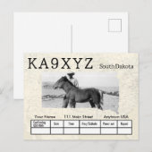 Jouw foto South Dakota Shaped Cutout Custom QSL Briefkaart (Voorkant / Achterkant)