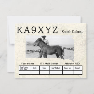 Jouw foto South Dakota Shaped Cutout Custom QSL Briefkaart