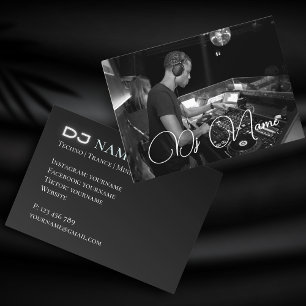 Jouw foto techno muziek DJ Visitekaartje