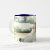 Jouw foto tweekleurige koffiemok (Voorkant links)