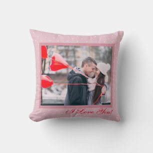 Jouw foto Valentijnsdag Roze Witte Stippen Kussen