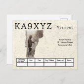 Jouw foto Vermont Shaped Cutout Custom QSL Briefkaart (Voorkant / Achterkant)