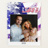Jouw foto VS-vlag patriottische planner (Voorkant)