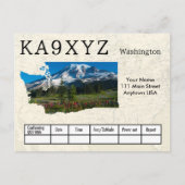 Jouw foto Washington Shaped Cutout Custom QSL Briefkaart (Voorkant)