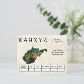 Jouw foto West Virginia Shaped Cutout Custom QSL Briefkaart (Staand voorkant)
