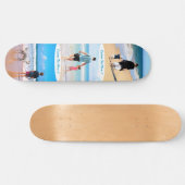 Jouw Fotocollage Skateboard met Aangepaste Tekst (Horizontaal)