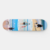 Jouw Fotocollage Skateboard met Aangepaste Tekst (Horizontaal)