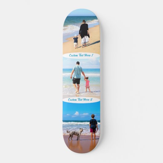 Jouw Fotocollage Skateboard met Aangepaste Tekst (Voorkant)