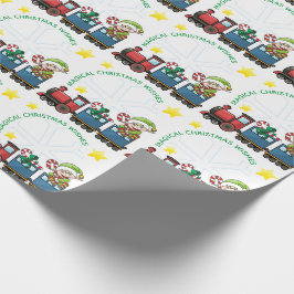 Jouw fotolijst Kersttrein en schattige Elf Cadeaupapier